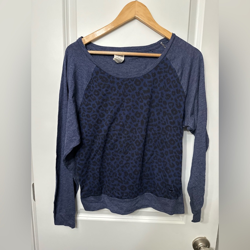 PINK Blue Long Sleeve Shirt Size Medium